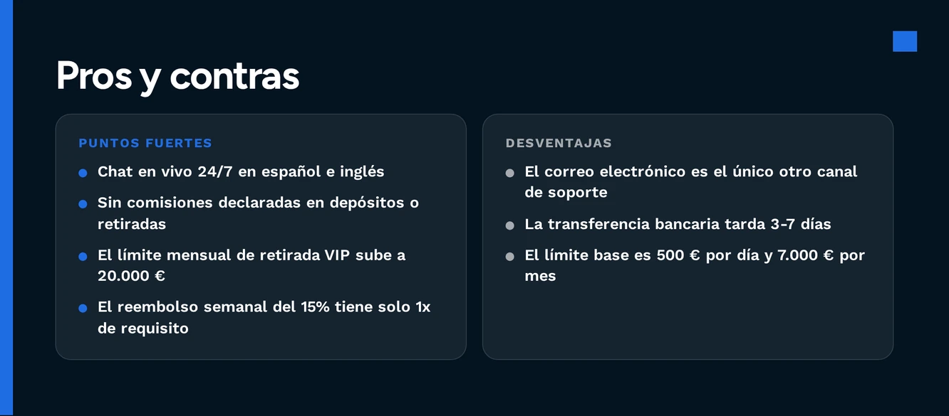 Verifica pros y contras